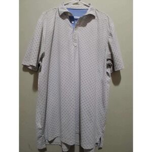 Johnnie-O Golf Polo Shirt Men's XL Short Sleeve All Over Print Blue Golf Comfort